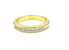 MAGNIFIQUE BAGUE OR 18 CARATS - Alliance en diamants 0,24 carat - 4,56 g