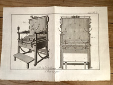 ENCYCLOPÉDIE DIDEROT D'ALEMBERT XVIII Planche originale métier Chirurgie-Chaise