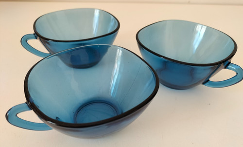 Trio tasses vereco bleues - vereco,