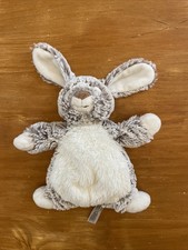 Doudou Peluche Nicotoy Simba Toys Lapin Blanc Beige Chiné Fourrure Nez Marron