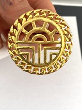 Broche Louis feraud métal doré AN AD couture vintage jewelry brooch bijoux