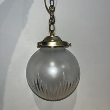 Ancienne Suspension Globe En Verre Lampadaire à Suspendre Vintage 