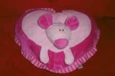 Doudou Peluche Coussin Coeur Souris Rose Nicky Toy 