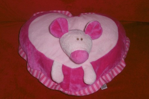 Doudou peluche coussin coeur - doudou,