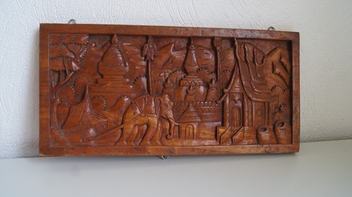 Ancien panneau bois - bois, sculpté