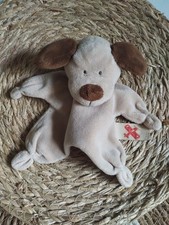Doudou plat Chien beige marron