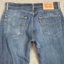 Levis 504 Jeans Hommes W32 L32 Bleu Droit Slim Zip Fly Extensible Strauss 32x32