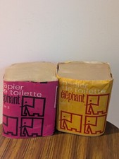 2 paquet de papier WC vintage marque éléphant, papier toilette, cabinet, bloc 3
