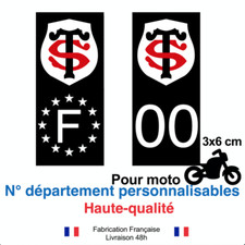 Stickers autocollant plaque d'immatriculation stade TOULOUSAIN moto NOIR RUGBY
