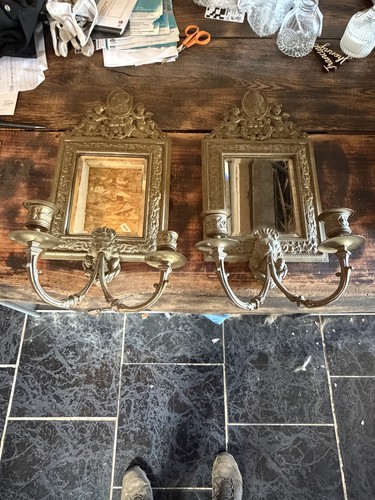 Paire miroirs bougeoirs - de, miroirs-bougeoirs