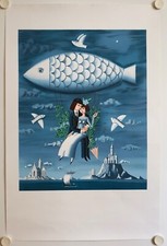 Affiche RAYMOND PEYNET Le Poisson volant - 65x85 cm