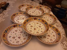 8 ASSIETTES CREUSES FAIENCE GENEVIEVE LETHU MODELE PELISSANNE  1998