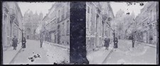 FRANCE Ville à situer c1920 Photo NEGATIVE Stereo Plaque de verre Abimée CT8L22