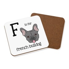 Lettre F Est Pour Bouledogue Français dessous de Verre - Drôle Dog Chiot