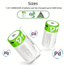 lot 2x Pile Rechargeable usb