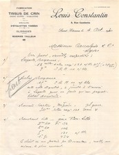 1930 FABRICATION DE TISSUS DE CRIN LOUIS CONSTANTIN A SAINT ETIENNE - M. CARR