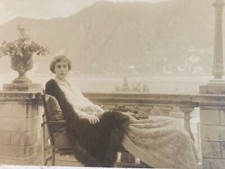 Originale Photo Herbert RÜEDI 1920 Femme Art Deco Photographie Lac Côme ? Italie