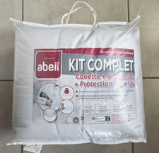 Kit neuf couette légère 140x200, oreiller 60x60 et protection matelas Abeil