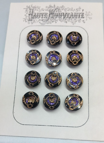 Boutons verre emaille - 12, en