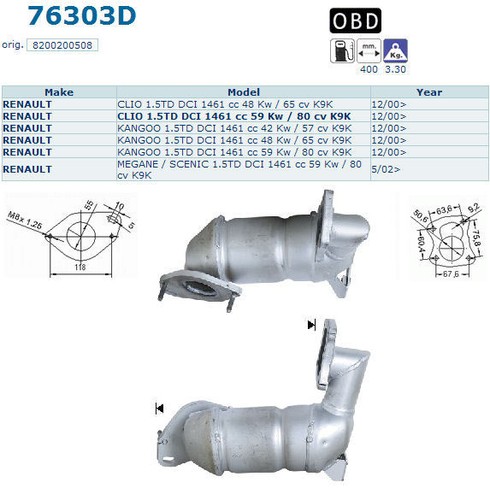 Pot catalytique renault - pot,