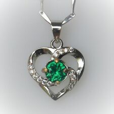 Emeraude Hydrothermale Verte de 0,450 ct - Pendentif Argent 925 + Chaîne Argent