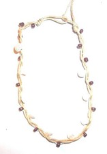 CHAINE DE CHEVILLE EN COTON AVEC COQUILLAGES - MARRON CLAIR - NEUF - CHVCN04