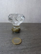 ancienne poignée de porte en verre  taille diamant (smd2)