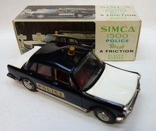 Simca 1500 Police en plastique à friction JOUSTRA + boîte d'origine (1965)