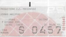 RARE / TICKET BILLET DE CONCERT - JOHNNY HALLYDAY : LIVE A PARIS ( FRANCE ) 1982