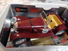 Jaguar SS 100 1937 1000 Miglia burago 1/18 - miniature bordeaux - rare vintage