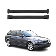 Barres de toit transversales pour BMW Série 3 E46 Break 1999-2007 Noir Aluminium