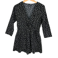 Boohoo combination salopette femme taille Euro S UK 8 noir blanc shorts combi