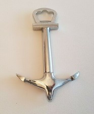 3 en 1 Décapsuleur, tire-bouchon et ouvre-boite métal forme ancre vintage design