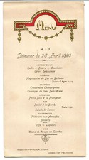Loudun 1930. Beau Menu Restaurant Papuchon.