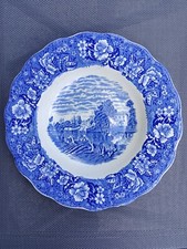 Assiette creuse vintage bleue