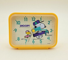 Vintage Peanuts Snoopy Alarm Clock Working Réveil Citizen Japon