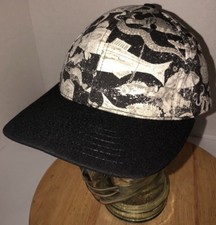 Vintage CHEFWEAR 90s USA Ocean Fish Squid All Over Print Hat Cap Snapback Cookin