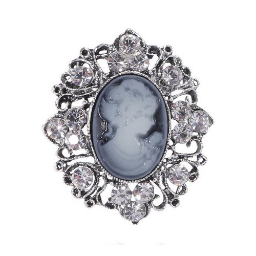 Broche bijou femme - bijou, gris