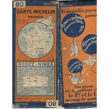 CARTE Michelin N°80  RODEZ-NÎMES Tarascon Albi Decazeville Mende Montélimar 1928