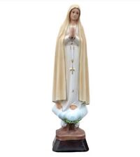 Statue de La Madonna de Fatima CM 35 IN Résine Pleine Fabriqué En Italy