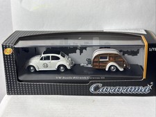 cararama 1/72 🇫🇷 Volkswagen Beetle 53 "choupette " + Caravane