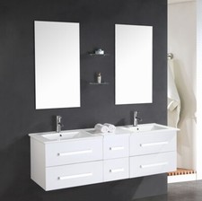 MEUBLE SALLE DE BAIN DOUBLE VASQUE 150 cm W.Rome