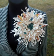 Broche fleur feutre edelweiss.Décoration laine.Broche lait fait main broche l...