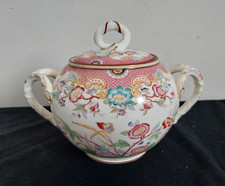 Ancien SUCRIER - porcelaine de Sarreguemines décor Minton  216