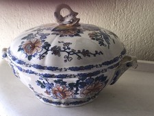 GIEN 1941 JOLI PETIT LÉGUMIER DÉCOR COQ PIVOINE