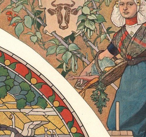 1900 lithographie art nouveau - lithographie,