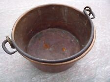 Chaudron cuivre ancien anse fer forgé/crémaillère/cheminée/déco/cuisine