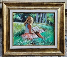 Jeune fille dans le pré par Robert VERNET BONFORT 1934-2017