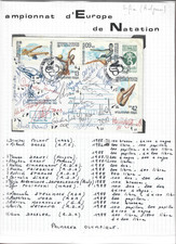 AUTOGRAPHES DE MEDAILLES OLYMPIQUES  EN NATATION -