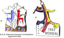 FFTB-Fédération Française TWIRLING-BATON + MONDIAL 92 _Lot 2 Pin's